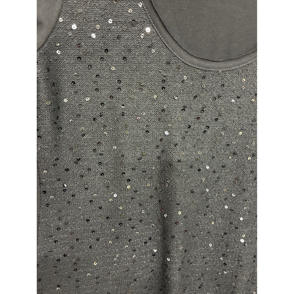 KUT from the Kloth Womens Black Sequin Front Long Sleeve Scoop Small NWT Top - Picture 2 of 6